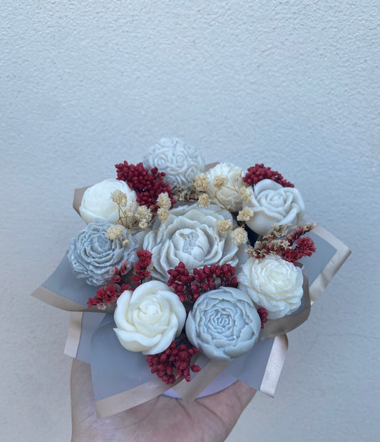 Bouquet decorativo in cera profumata 